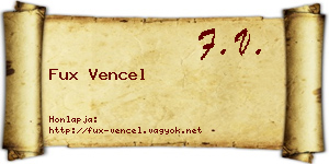 Fux Vencel névjegykártya